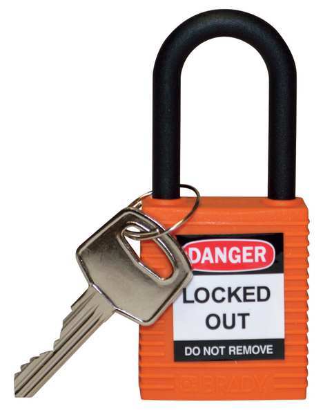 Lockout Padlock, KD, Orange, 1-3/4