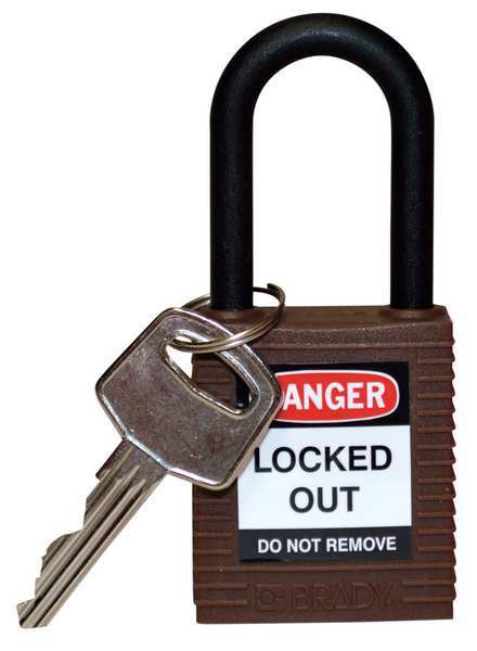 Lockout Padlock, KD, Brown, 1-3/4