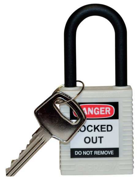 Lockout Padlock, KD, White, 1-3/4