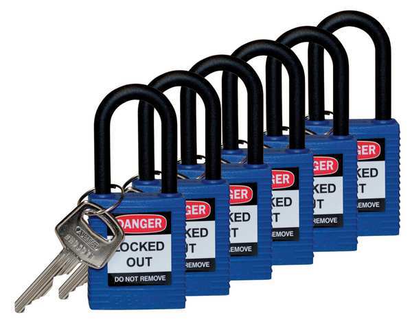 Lockout Padlock, KD, Blue, 1-3/4