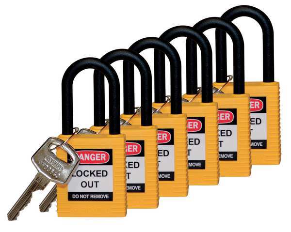 Lockout Padlock, KD, Yellow, 1-3/4