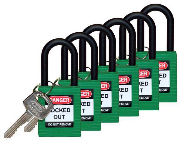 Lockout Padlock, KD, Green, 1-3/4