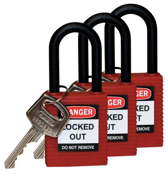 Lockout Padlock, KA, Red, 1-3/4