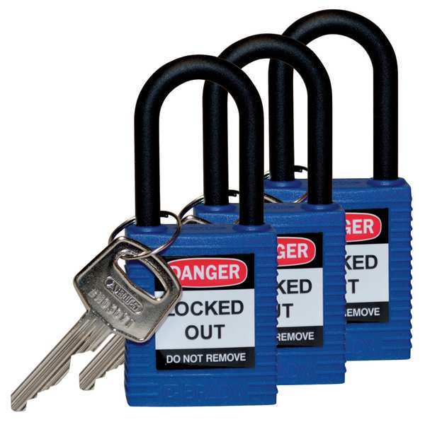 Lockout Padlock, KA, Blue, 1-3/4