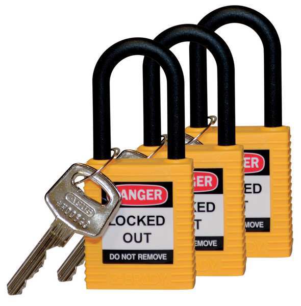 Lockout Padlock, KA, Yellow, 1-3/4