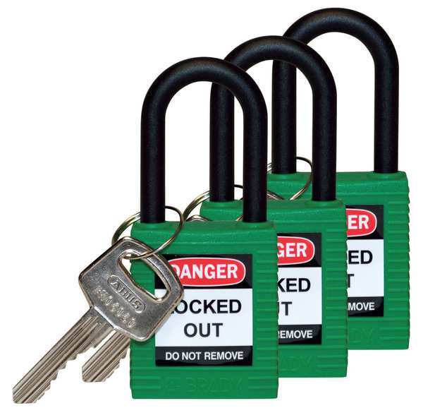 Lockout Padlock, KA, Green, 1-3/4