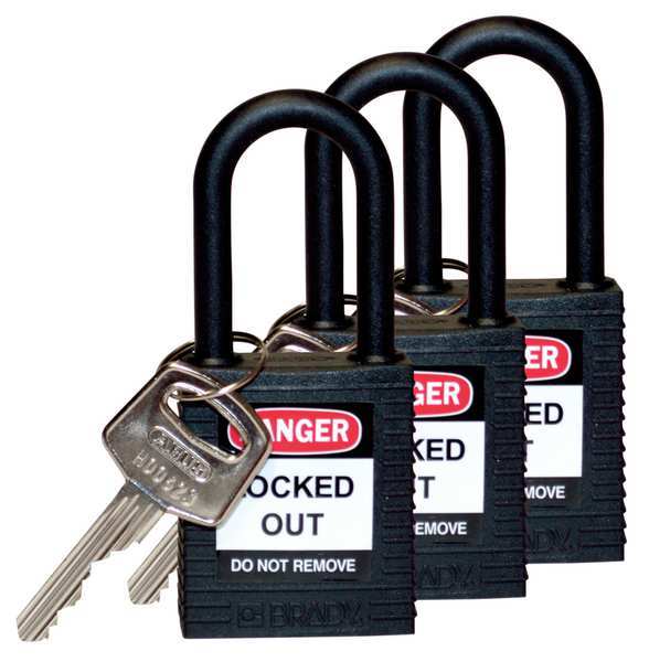 Lockout Padlock, KA, Black, 1-3/4