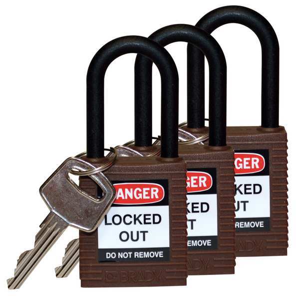 Lockout Padlock, KA, Brown, 1-3/4