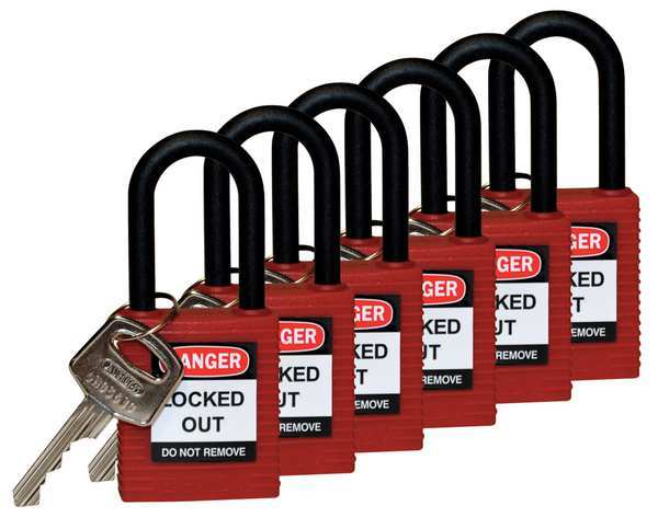 Lockout Padlock, KA, Red, 1-3/4