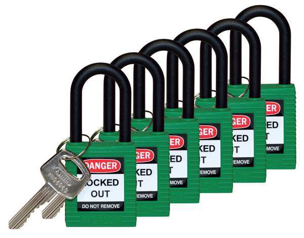 Lockout Padlock, KA, Green, 1-3/4