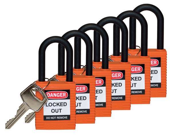 Lockout Padlock, KA, Orange, 1-3/4