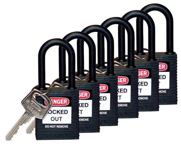 Lockout Padlock, KA, Black, 1-3/4