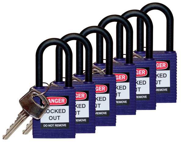 Lockout Padlock, KA, Purple, 1-3/4