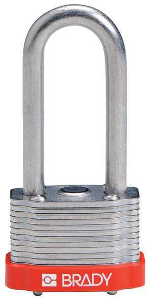 Keyed Padlock, Extended, Rectangular Reinforced Steel Body, Hardened Steel Shackle, 3/4 in W