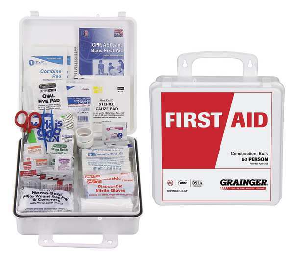 Bulk First Aid Kit, Plastic, 50 Person