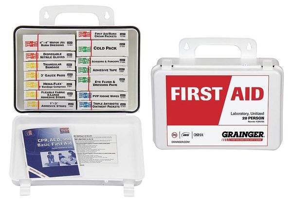 Unitized First Aid kit, Plastic, 20 Person