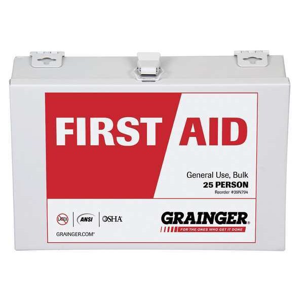 Bulk First Aid kit, Metal, 25 Person