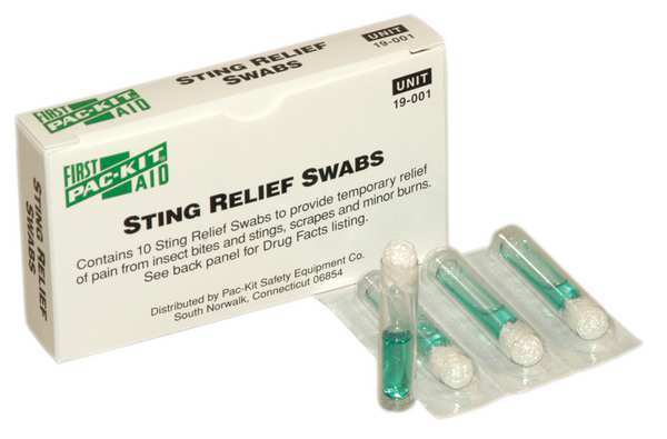 Sting Relief, Packet, 2-1/8 In., PK10