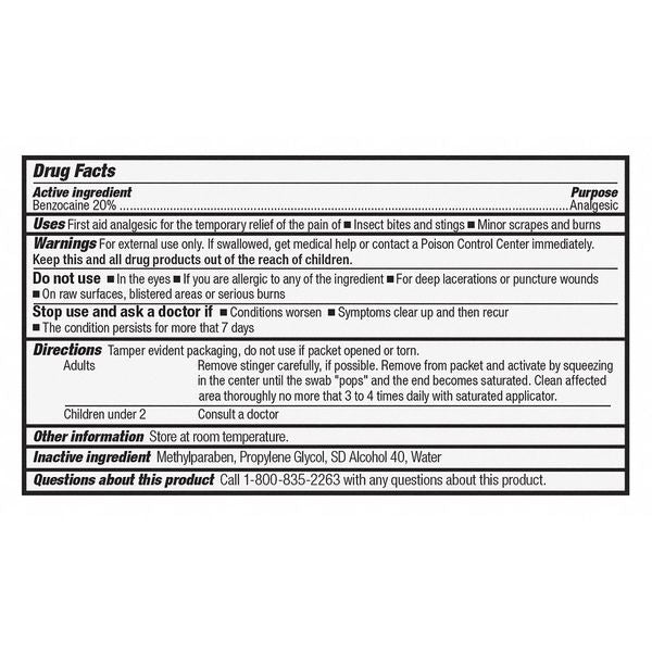 Sting Relief, Packet, 2-1/8 In., PK10