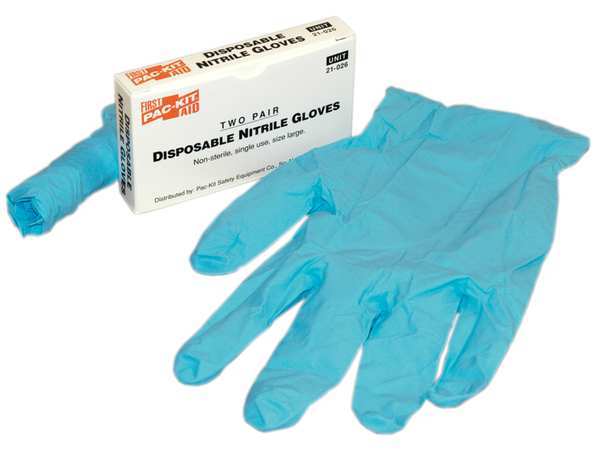 Disposable Gloves, Nitrile, Powder Free, Blue, L, 2 PK