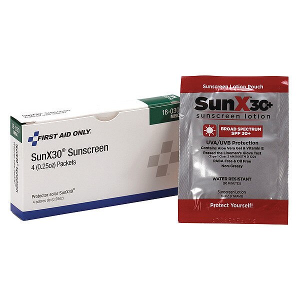 Sunscreen Towelette, 0.25 oz., PK4