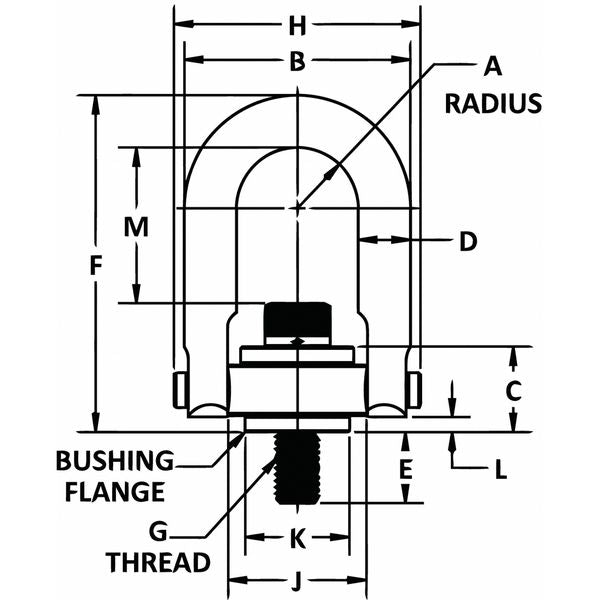 Hoist Ring, Bolt-On, 5/8-11in, 30 ft.-lb.