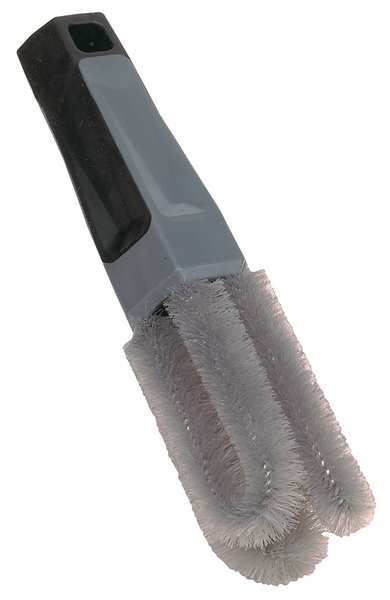 1 1/2 in W Lug Nut Brush, 4 in L Handle, 3 in L Brush, Gray, Polypropylene, 7 in L Overall