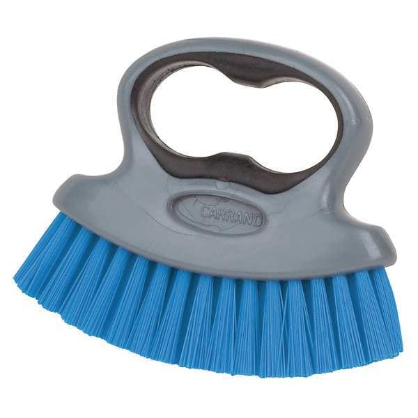 1 in W Scrub Brush, 2 1/2 in L Handle, 4 in L Brush, Blue, Polypropylene, 6 1/2 in L Overall