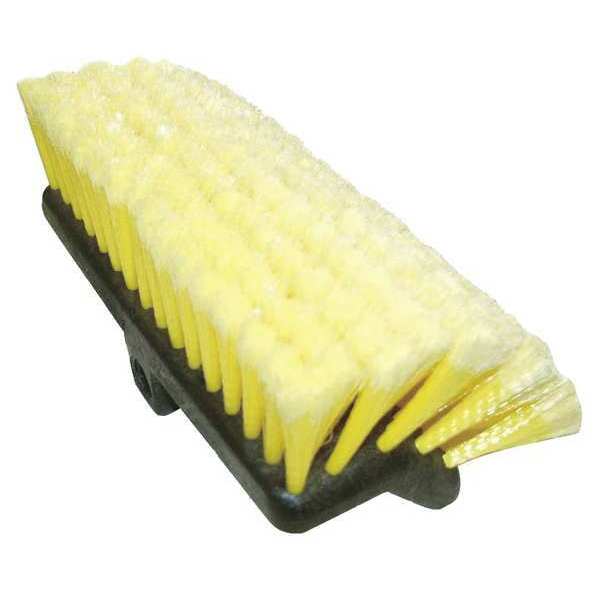 6 in W Car Wash Brush, 10 in L Brush, Yellow, Polypropylene, 10 in L Overall