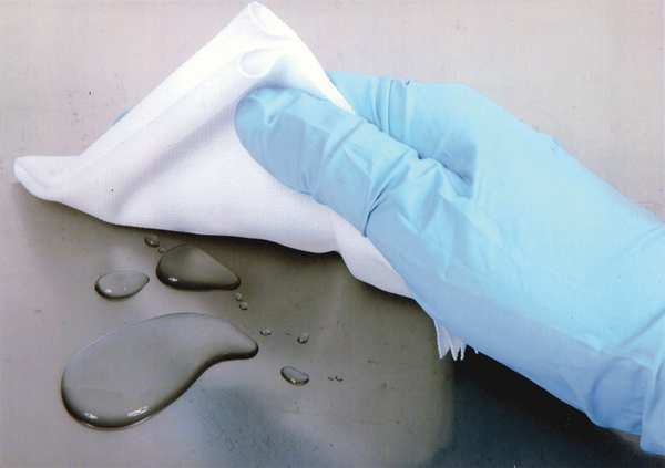 Dry Wipe, White, Pack, Polyester, Contamination Control, Spill Pick-Up, 1 PK, 150 Wipes