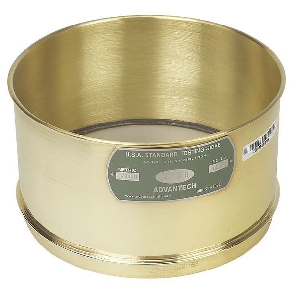 Sieve, #200, B/S, 8 In, Wash 4