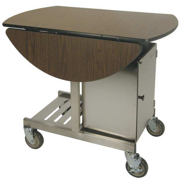 Simplicity Room Service Table, Oval Flip-Up Top, Tri-Fold Leaves