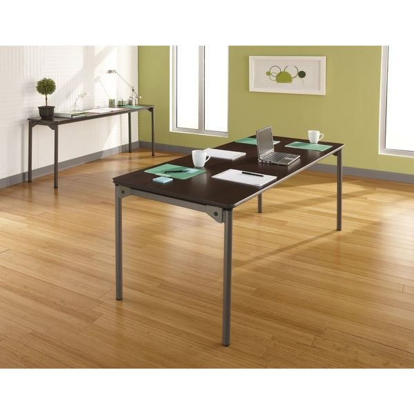 Rectangle Maxx LegroomÃ¢âÂ¢ Wood Folding Table, Gray - 18