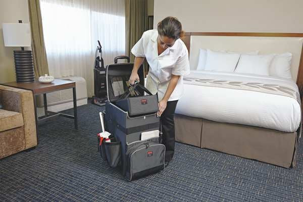 Housekeeping Cart, Black, 24-3/4 in.H