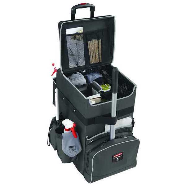 Housekeeping Cart, Black, 24-3/4 in.H