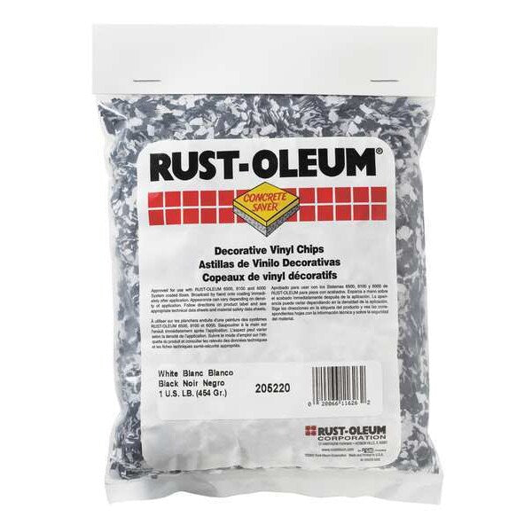 Floor Chip, Black/White, Vinyl, 1 lb.
