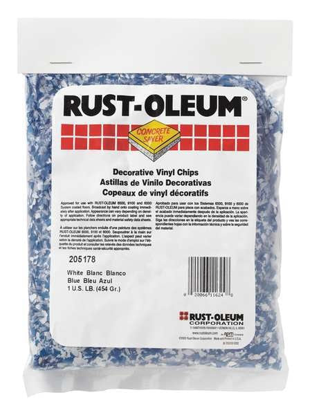 Floor Chip, Blue/White, Vinyl, 1 lb.
