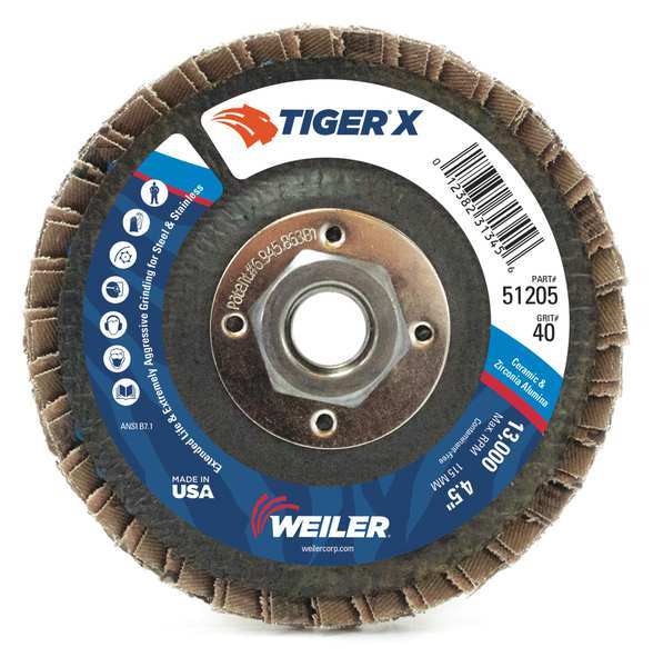 Flap Disc, 4-1/2 in. x 40 Grit, 13000 RPM