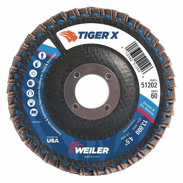 Flap Disc, 4-1/2 in. x 60 Grit, 13000 RPM