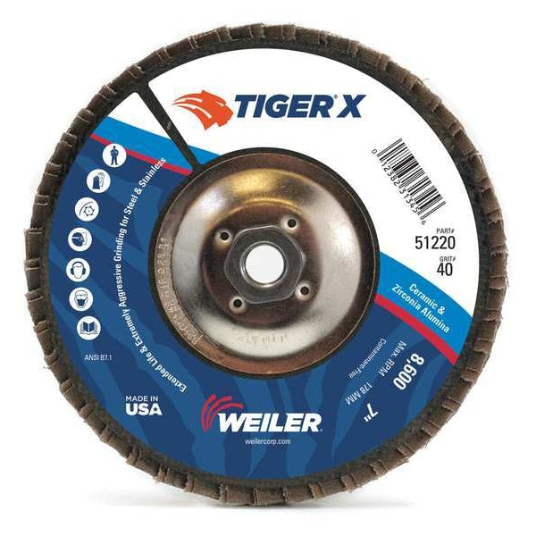 Flap Disc, 4-1/2 in.x60Grit, 7/8,13000 RPM