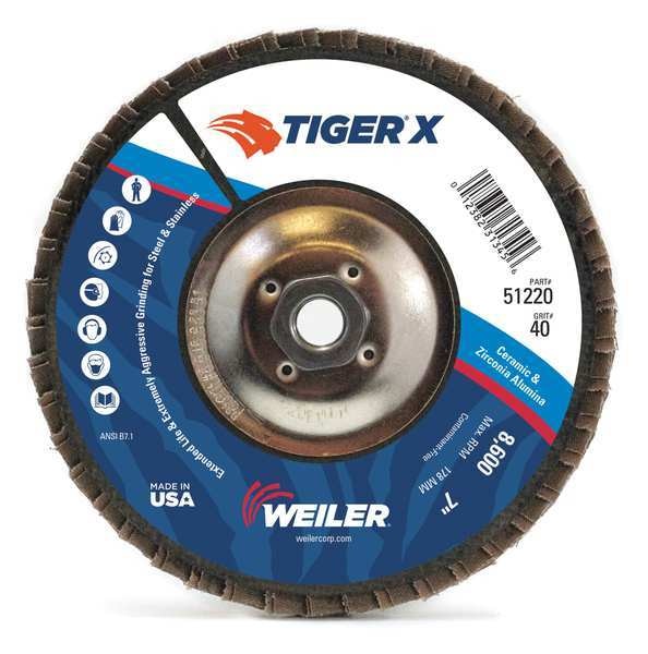 Flap Disc, 7 in. x 40 Grit, 7/8,8600 RPM
