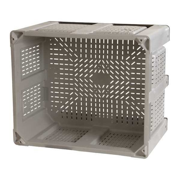 Gray Bulk Container, Plastic, 25.4 cu ft Volume Capacity