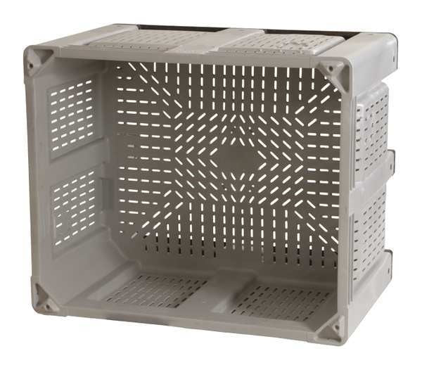 Gray Bulk Container, Plastic, 25.4 cu ft Volume Capacity