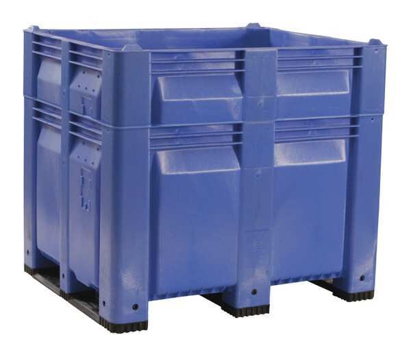 Blue Bulk Container, Plastic, 39 cu ft Volume Capacity