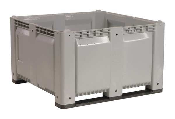 Gray Bulk Container, Plastic, 28.7 cu ft Volume Capacity