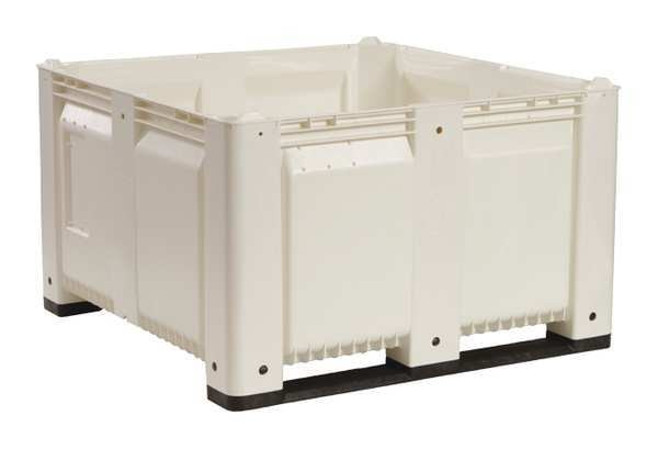 White Bulk Container, Plastic, 28.7 cu ft Volume Capacity