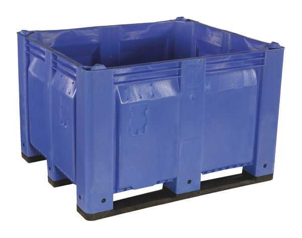 Blue Bulk Container, Plastic, 25.4 cu ft Volume Capacity