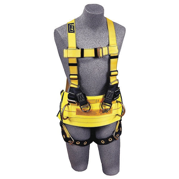 Full Body Harness, Vest Style, S, Polyester, Yellow