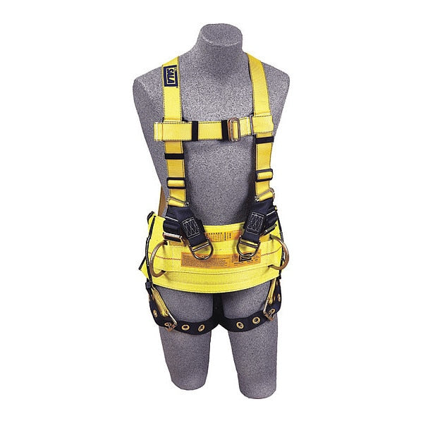 Full Body Harness, Vest Style, XL, Polyester, Yellow