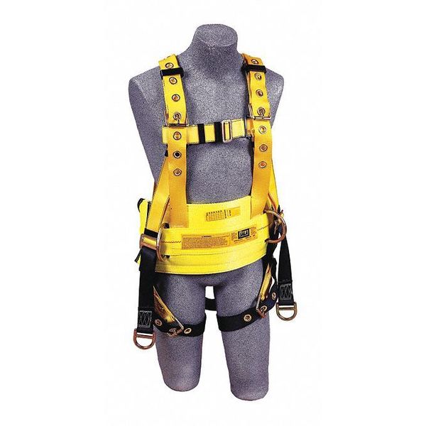 Full Body Harness, Vest Style, L, Polyester, Yellow